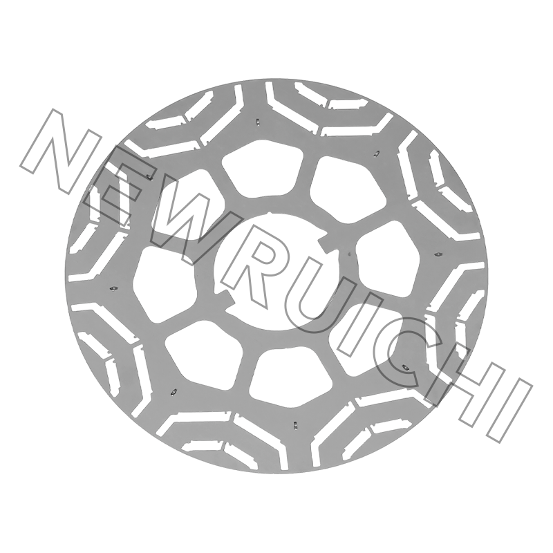 Muestra de laminación de estator/rotor cortada con láser